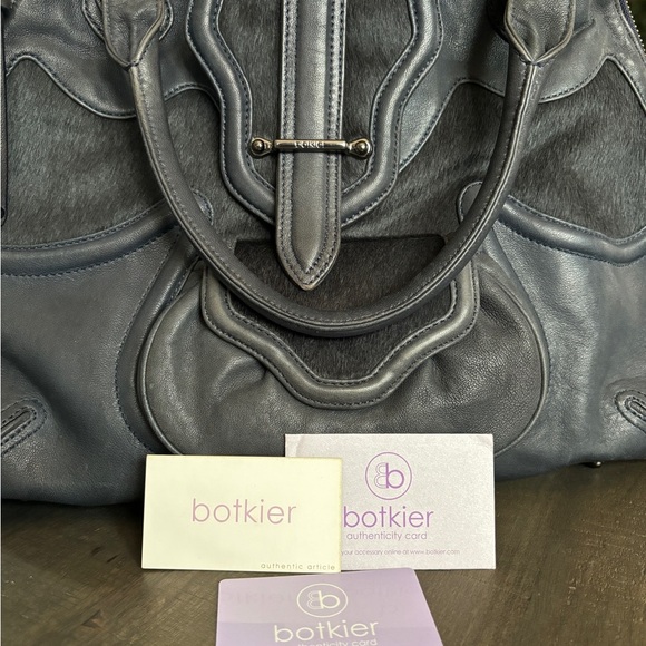 ☀️botkier Large Grey Leather Satchel w/COA NWOT - Picture 2 of 8